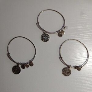 ALEX‎ and Ani Bundle of 3 Bangle Charm Bracelets Adjustable